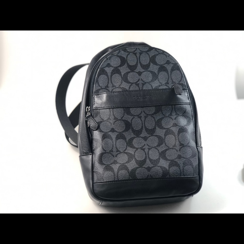 Coach Men's Signature Charcoal single strap bag - Picture 2 of 4